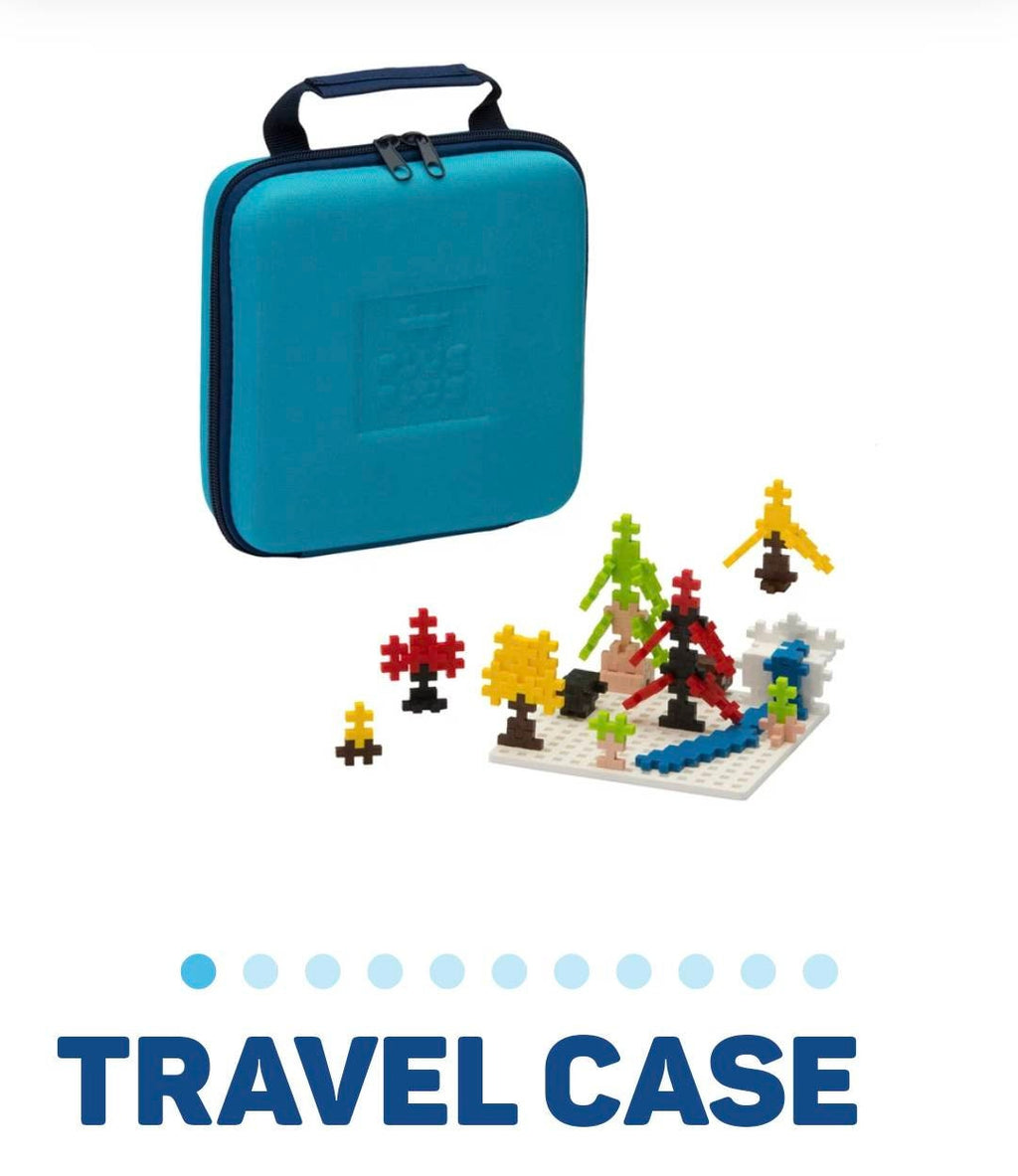 Plus plus travel case with 100 tiles and baseplate