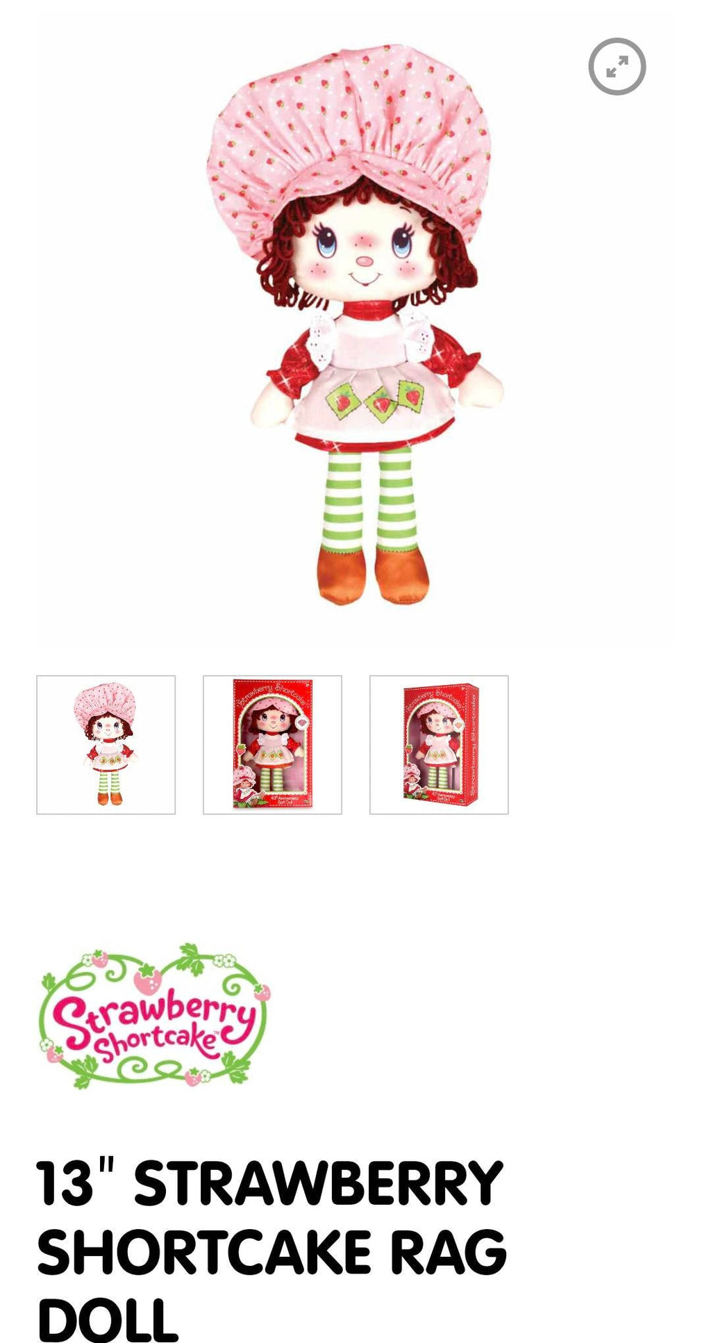 13" Strawberry shortcake rag doll