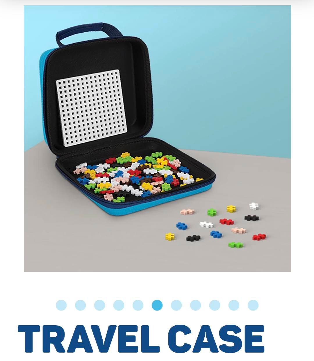 Plus plus travel case with 100 tiles and baseplate