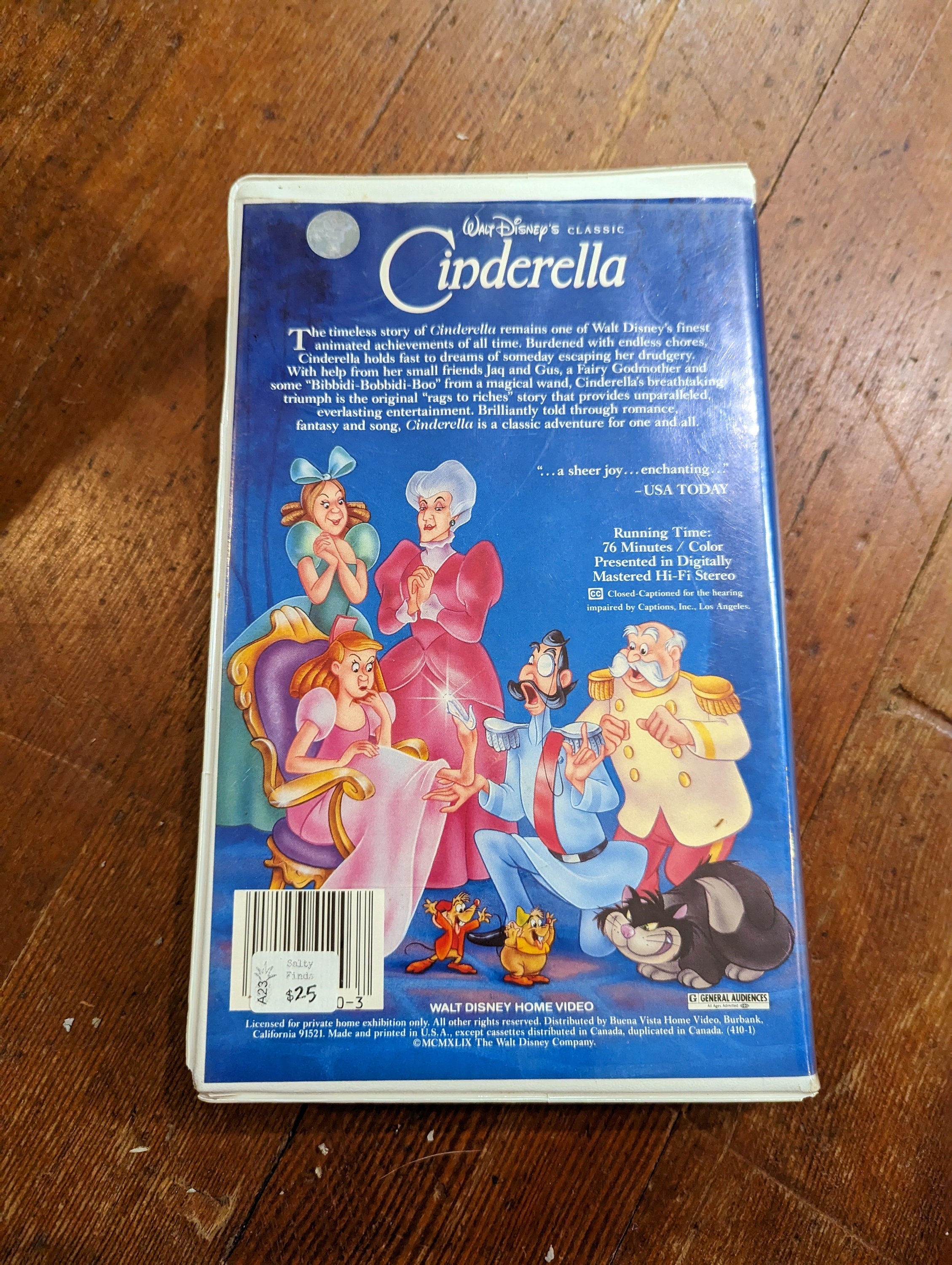 Vintage Disney Classic Black Diamond Cinderella