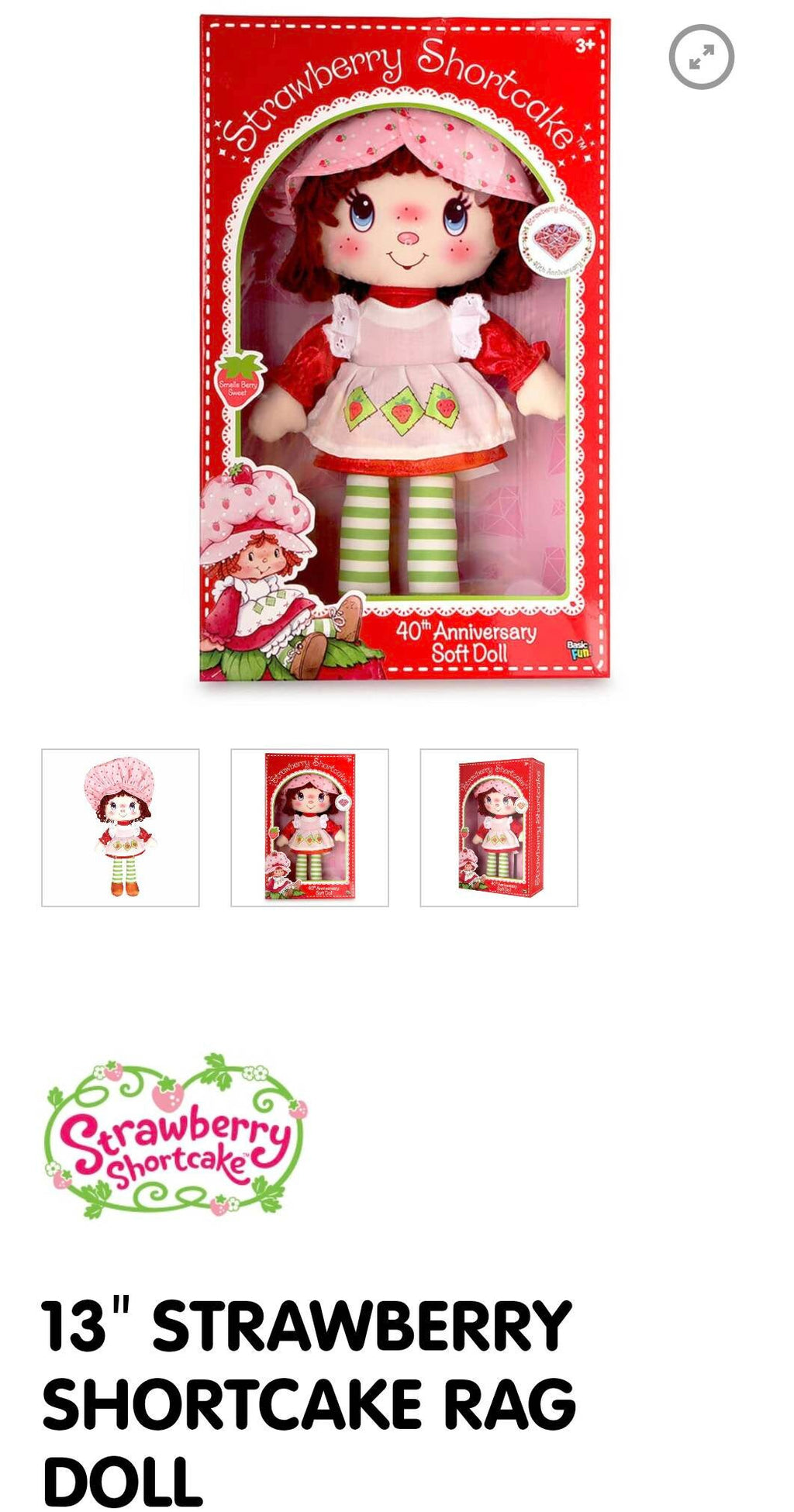 13" Strawberry shortcake rag doll